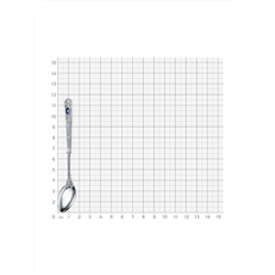 Ложка из серебра литье с фианитом топаз