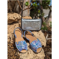 AB.Zapatos · 320-8 · estampado azul+Pelle CANDELA plata АКЦИЯ