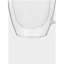 Набор кружек с двойными стенками Magistro Doppio vetro, 350 мл, 2 шт., 13×11 см, стекло, прозрачный