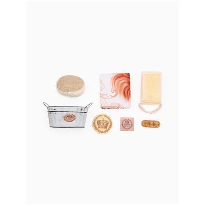 Набор подарочный «Этель. Король бани», 5 предметов, полотенце, мочалка, щёточка