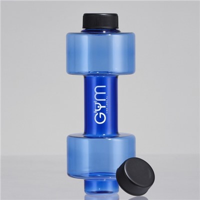 Бутылка для воды GYM, 550 мл, 21×8 см, синяя