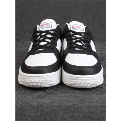 05-P112-4 BLACK/WHITE Кроссовки женские (искусственная кожа)