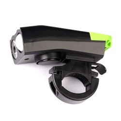 Фонарь передний  интеллектуальный COMIRON "SMART2" ABS; свет: 2xT6, 800lm 2000 mAh, USB; ближний/дальний свет, сигнал 120Дб 5 режим, зелёный /уп 40/