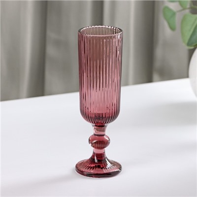 Бокал для шампанского Magistro «Грани», 150 мл, 8×14.5 см, стекло, сиреневый