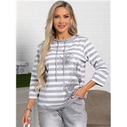 Блуза Весенняя нежность (бело-серая) Б15422-18М