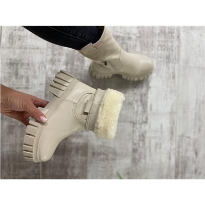 998 Fashion A3311-МП/Z Ботинки женские молочн иск кожа, подклад нат шерсть