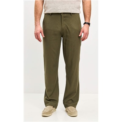 Брюки лен P511-0852 khaki
