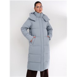 Пуховик женский серо-голубой