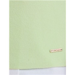 Джемпер с воротником-поло с коротким рукавом тонкой вязки из вискозы