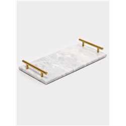 Поднос Magistro Marble, мрамор, 38.2×18.2 см, белый