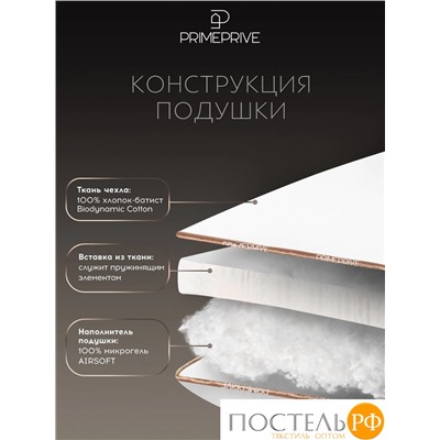 PRIME PRIVE Подушка 50х70, ДУВЕД 3D 1пр., хл. BIODYNAMIC COTTON/микрогель Airsoft