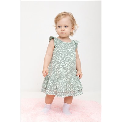Платье холодная мята, листья к475 Crockid
