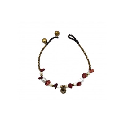 Браслет ручной работы с круглой подвеской #4 Handmade Bracelet with Lucky Stone Style #4