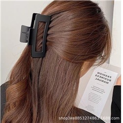 Заколка-краб для волос матовый Черный ПРЯМОУГОЛЬНЫЙ 10,5 см.