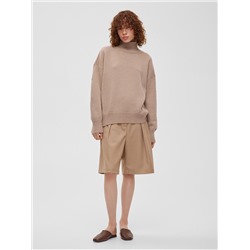 Свитер свободного кроя, бежевый