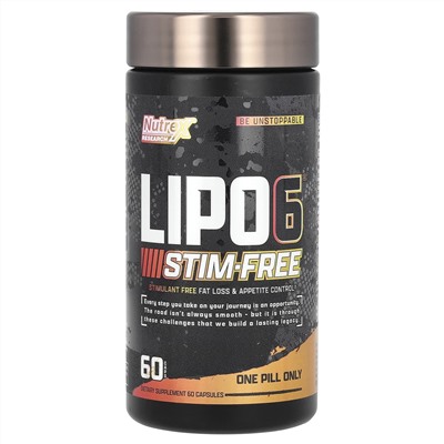 Nutrex Research, Lipo6, без стимуляторов, 60 капсул