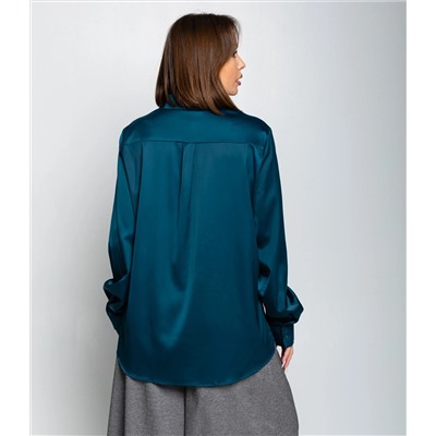 Рубашка #ОКТ085005, морская волна