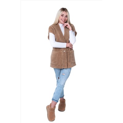Женский жилет WOOL, цвет CAMEL, цвет КОРИЧНЕВЫЙ