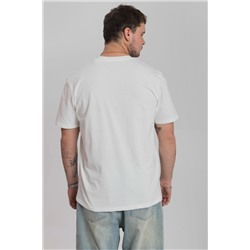 Футболка из кулирки с декоративной отстрочкой и принтом М125059Пм