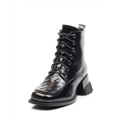 01-CYY11-1 BLACK Ботинки демисезонные женские (натуральная кожа, байка)