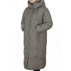8883 GRAY/GREEN Пальто зимнее женское (150 гр. холлофайбер)