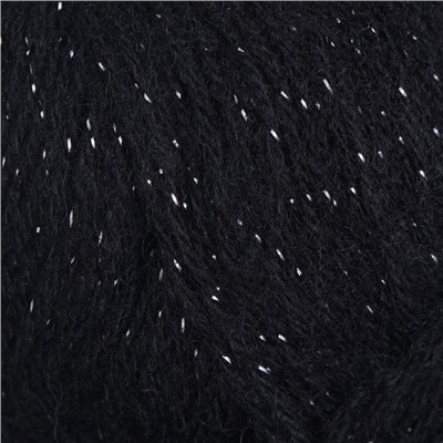 Пряжа для вязания спицами, крючком ALIZE, Angora Gold Simli, 75% акрил, 20% шерсть, 5% металлик, 500 м/100 г, (60 чёрный)