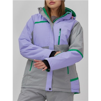 Горнолыжная куртка женская зимняя сиреневого цвета 7092Sn