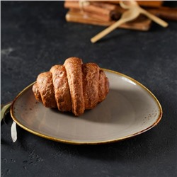 Блюдо для подачи Magistro «Церера», 20×18 см, фарфор, коричневое