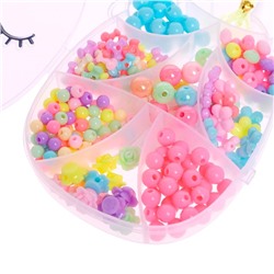 Набор бусин для творчества и рукоделия «Единорог», в контейнере - органайзере, создание украшений и плетение своими руками