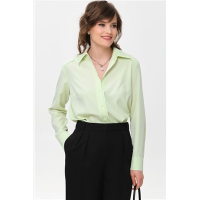 Блузка бледно-зелёная с длинным рукавом