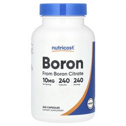 Nutricost, Бор, 10 мг, 240 капсул