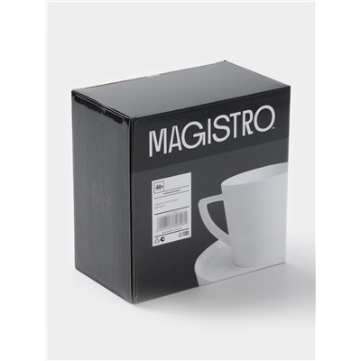 Чайная пара Magistro White Snow, 270 мл, фарфор, белая