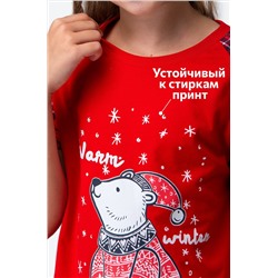 Новогодняя сорочка для девочки из хлопка Happyfox