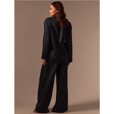 Пижама женская (рубашка, брюки) SL HOME Tensel Home, чёрная