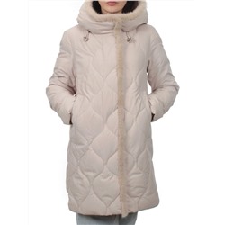310 BEIGE Пальто зимнее стеганое женское (200 гр. холлофайбер, натуральная норка)
