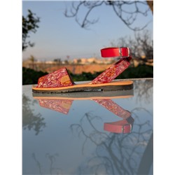Босоножки -Абаркасы от Ab.Zapatos 320-8 Hojas Rojas АКЦИЯ