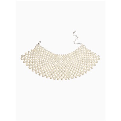 Колье-чокер жемчуг «Богема. Россыпь», белое, d=8/10/12