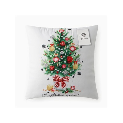 Подушка декоративная новогодняя «Этель. Новогодняя ель», 40×40 см, велюр