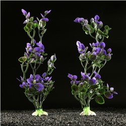 Набор растений искусственных для аквариума, 25 см, 2 шт., фиолетовый