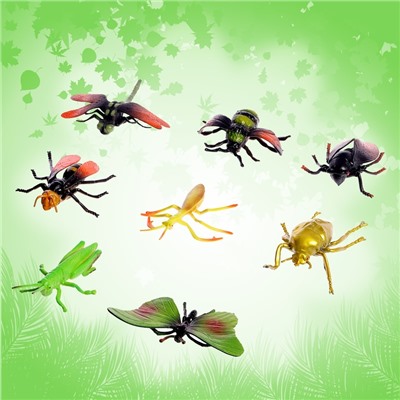 Набор насекомых «Лес», 8 фигурок, длина 12 см
