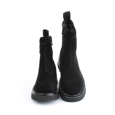 04-M3-L861 BLACK Ботинки зимние женские (натуральная замша, натуральный мех)