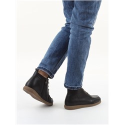 01-S77-98 BLACK Ботинки демисезонные женские (натуральная кожа, байка)