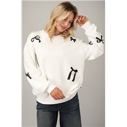 Женский свитшот оверсайз из футера трехнитки Happyfox