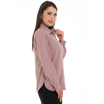 Рубашка пудрового цвета в горошек