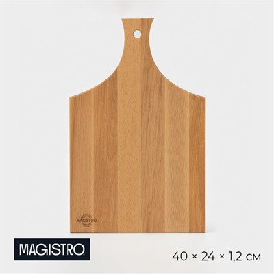 Доска разделочная с ручкой Magistro, 40×24×1.2 см, дерево дуб