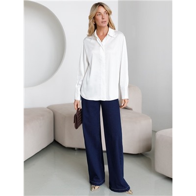 Блузка из сатина с эластаном