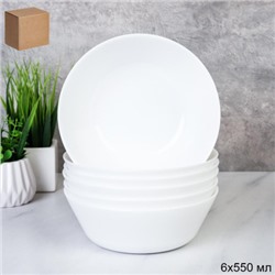 Набор суповых тарелок 6 штук 550 мл 155 мм ЕВРО белый / NNW60T(WHITE) /уп 8/
