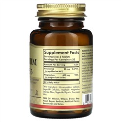 Solgar, магний с витамином B6, 100 таблеток