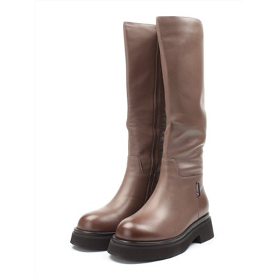 02-FG678-2BM BROWN Сапоги зимние женские (натуральная кожа, натуральный мех (еврозима))