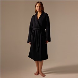 Халат вафельный женский SL HOME: Boho «Дарк Маре», хлопок 100%, чёрный